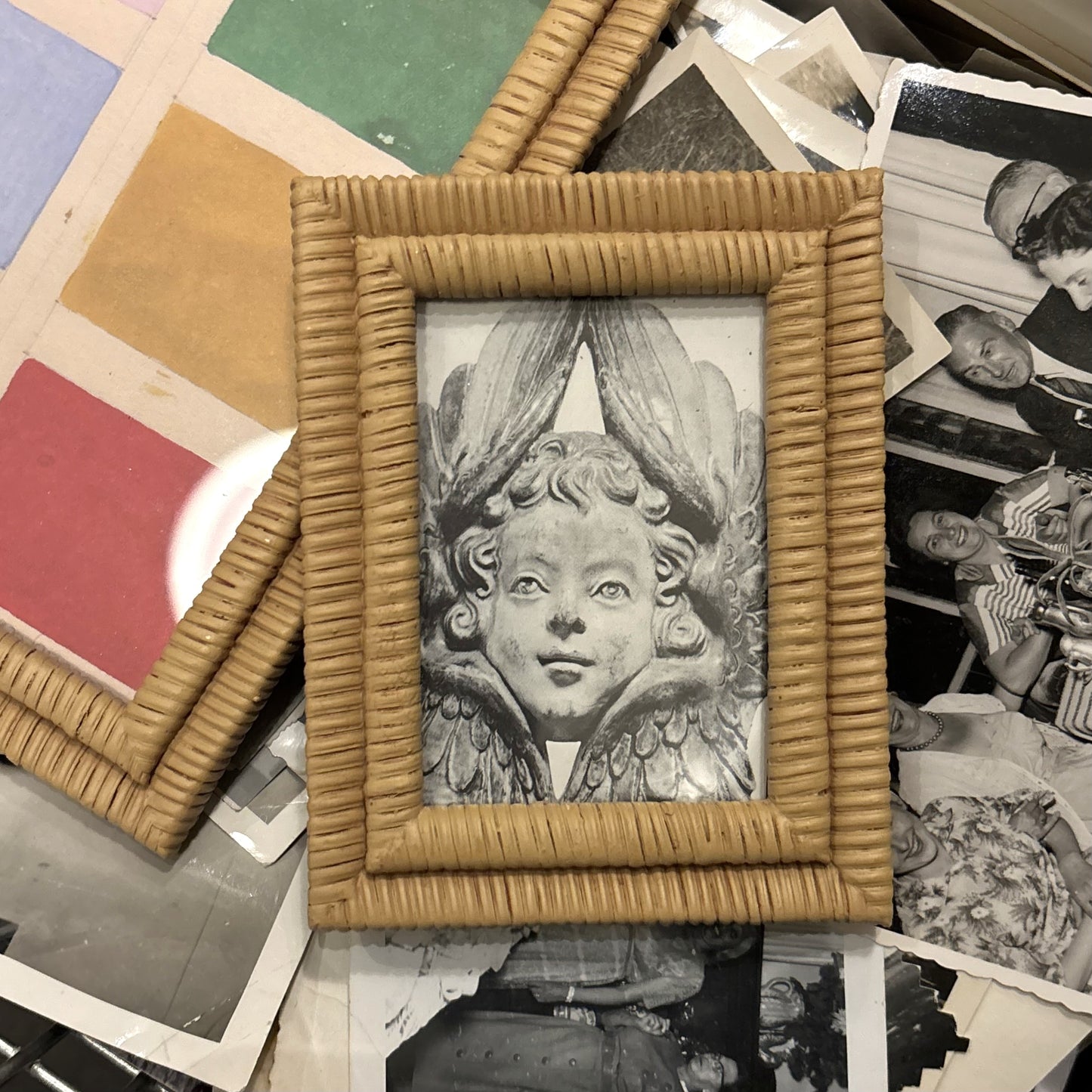 Faux Rattan Mini Frame