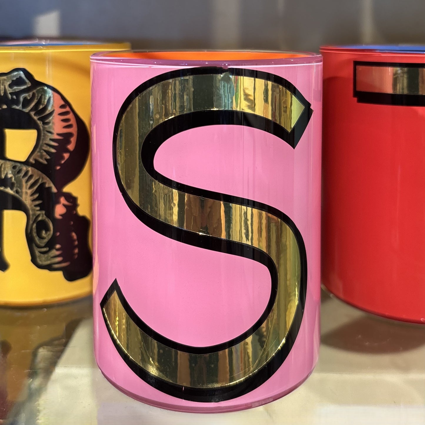 "S" Pink Bridie Hall Brush Pot