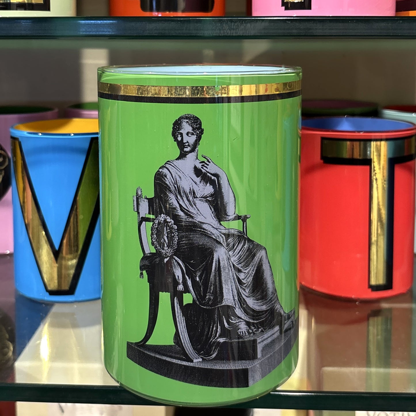 Seated Agrippina Green Brush Pot