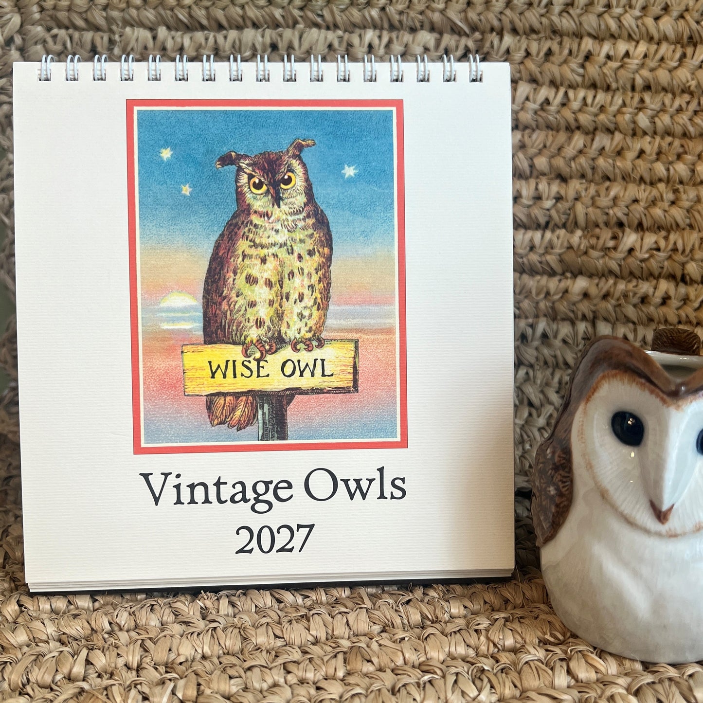 Vintage Owl Desk Calendar 2027