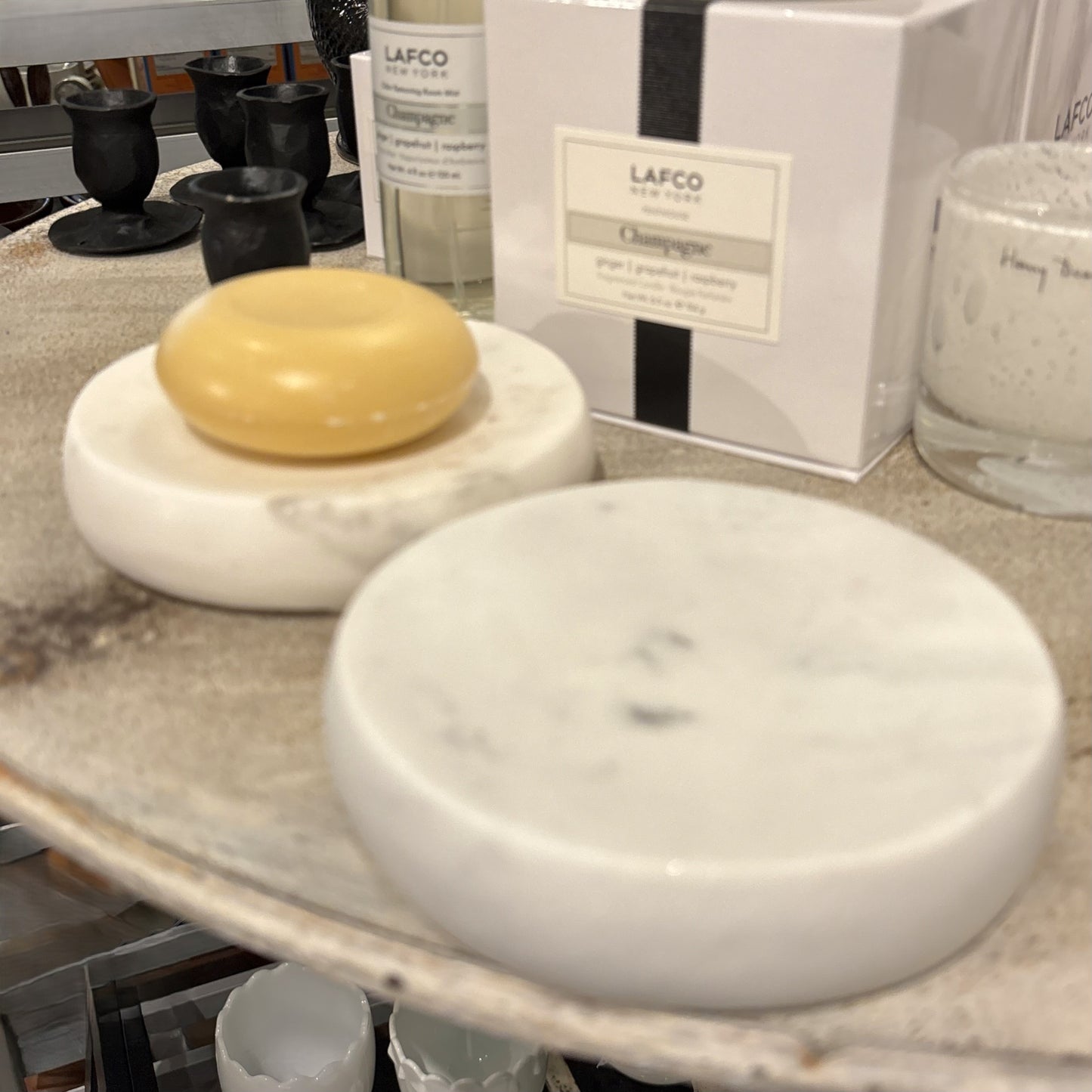 Round Marble Soap Dish