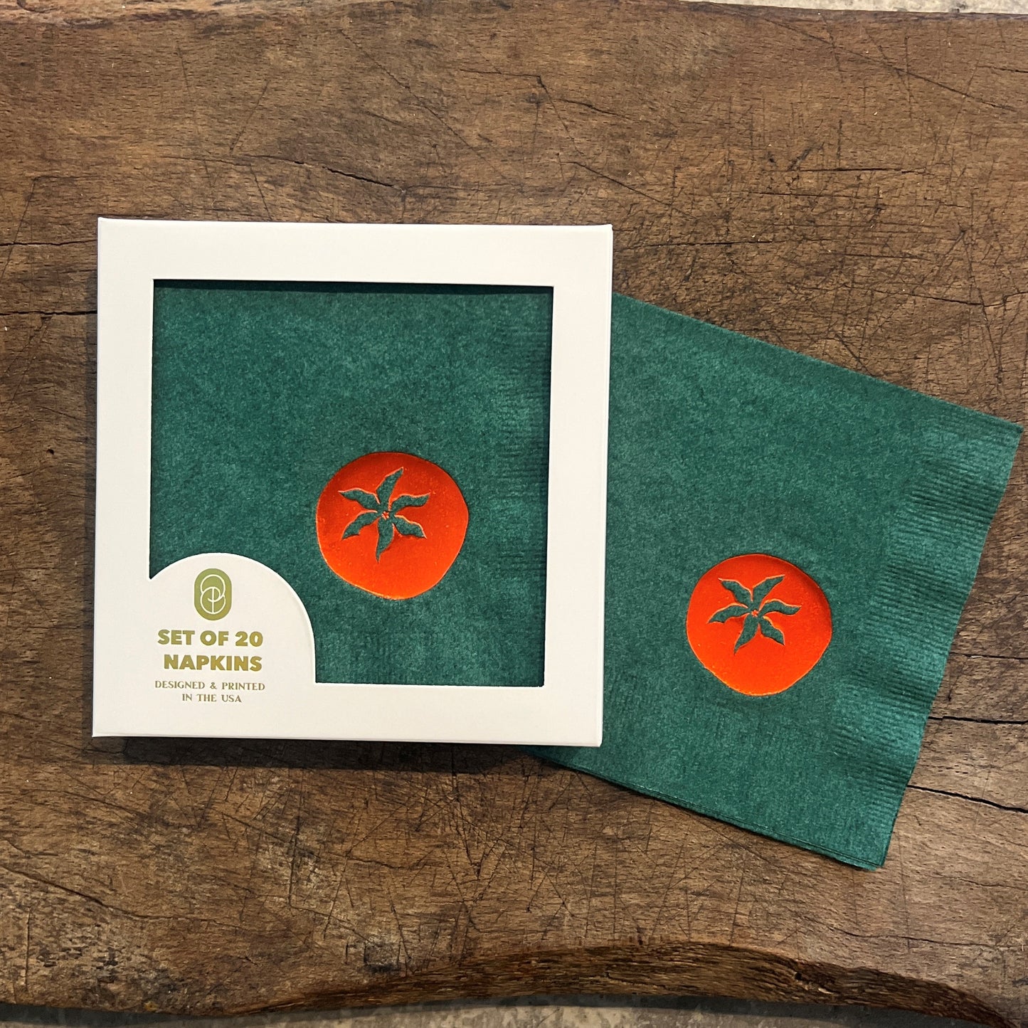 Tomato Green Cocktail Napkins