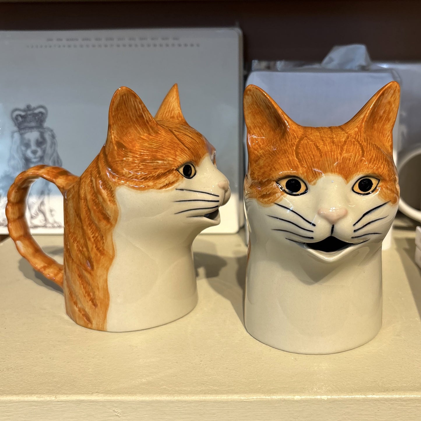 Orange & White Cat Jug with Spout