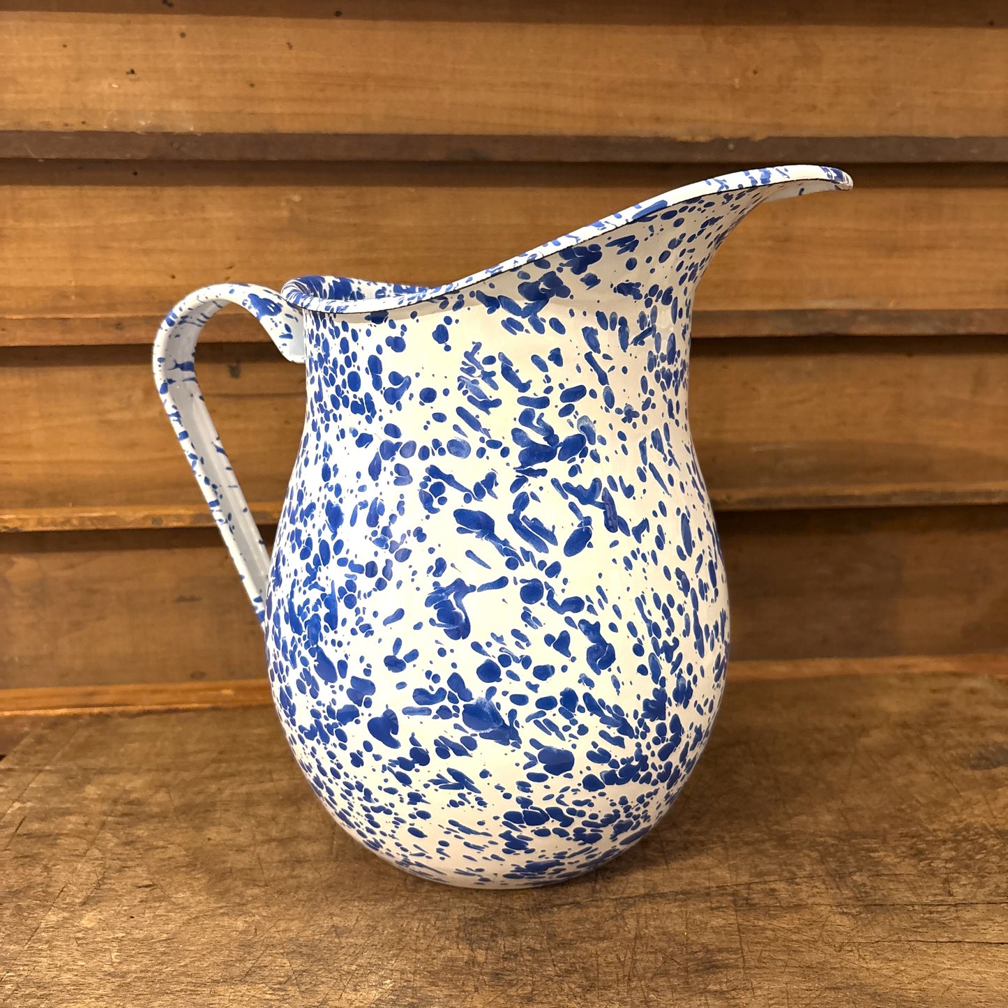 Splatter Enamel Blue Pitcher