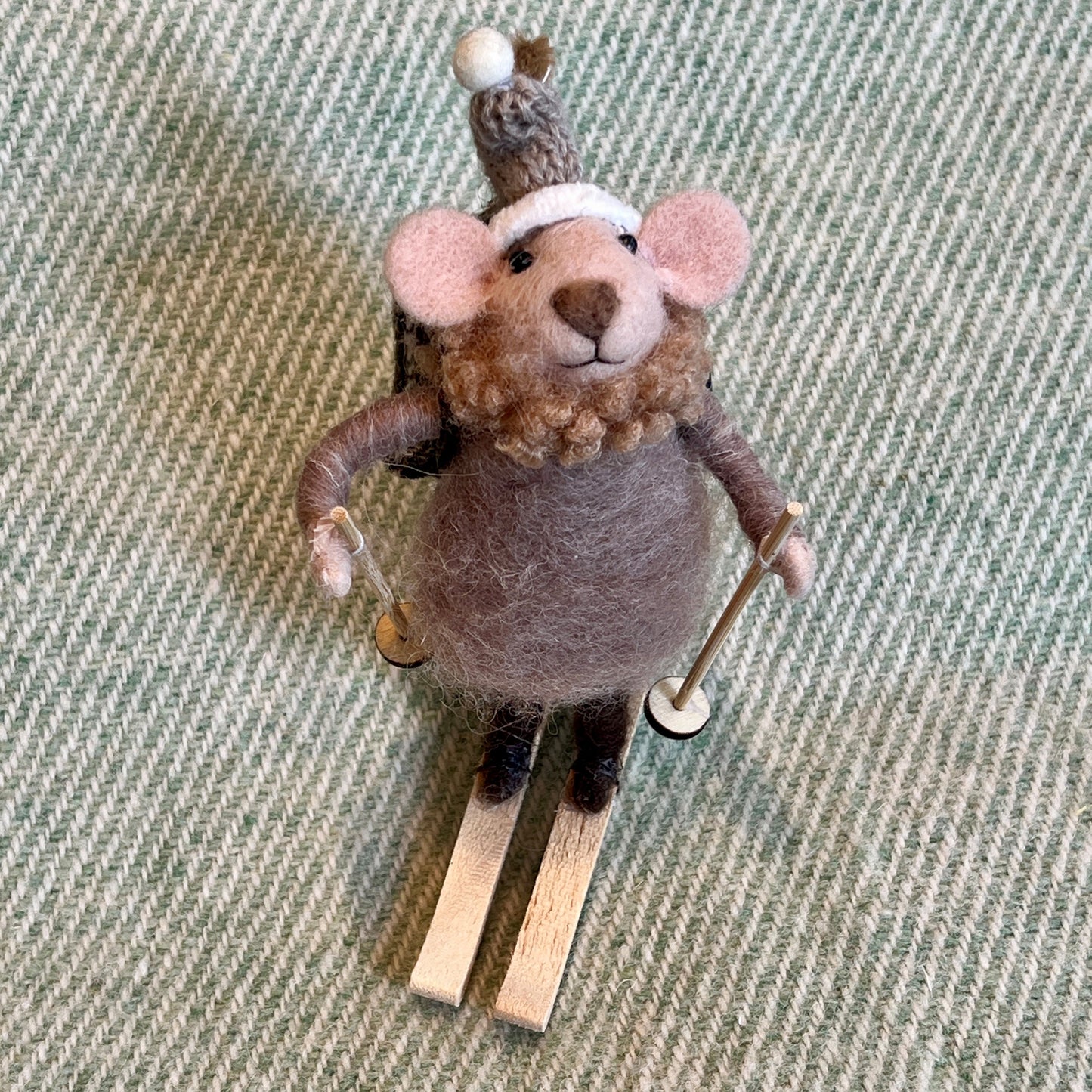 Cross Country Skier Mouse Ornament