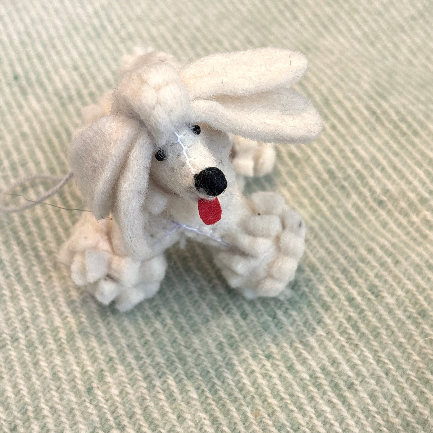 White Poodle Felt Ornament