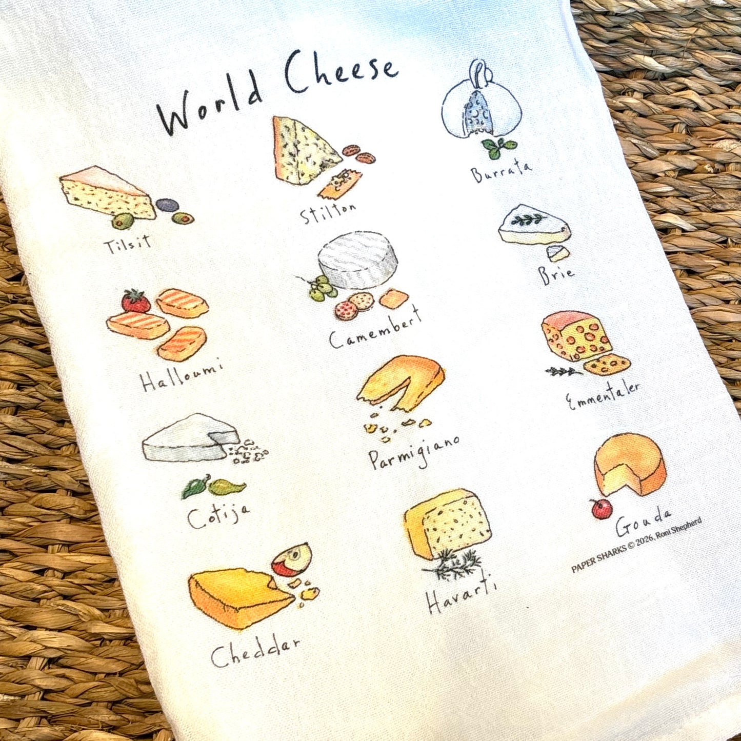 World Cheese Tea Towel