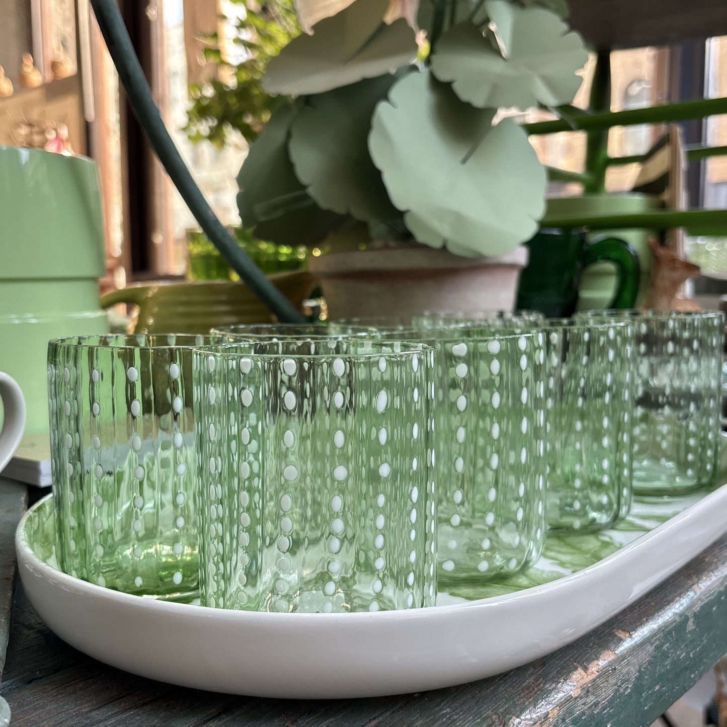 Green Dotted DOF Glass
