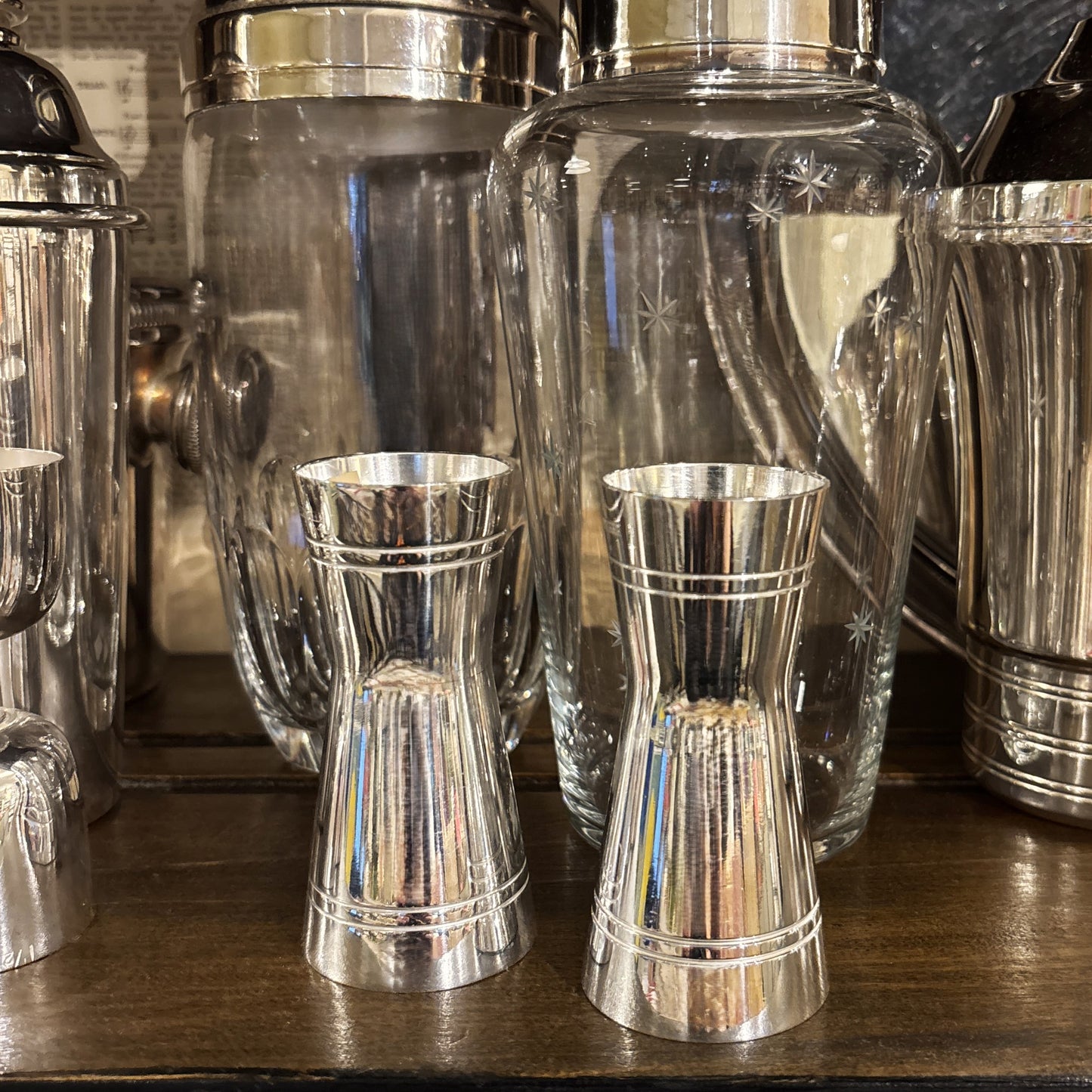 Vintage Hotel Silver Double Jigger 3 Gill & 6 Gill