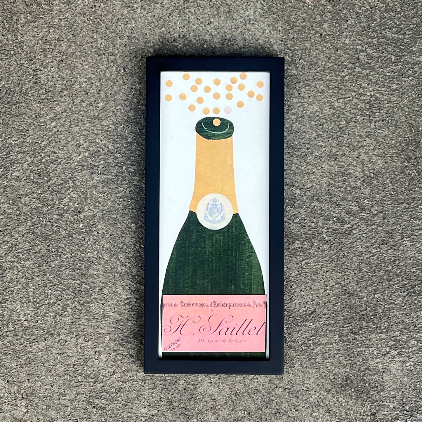 Champagne Bottle Pink Label by Denise Fiedler