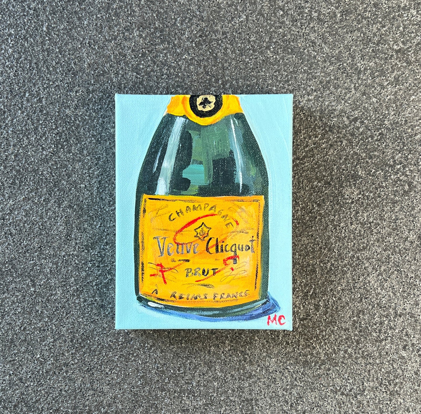Veuve Bottle Blue by Mindy Carpenter