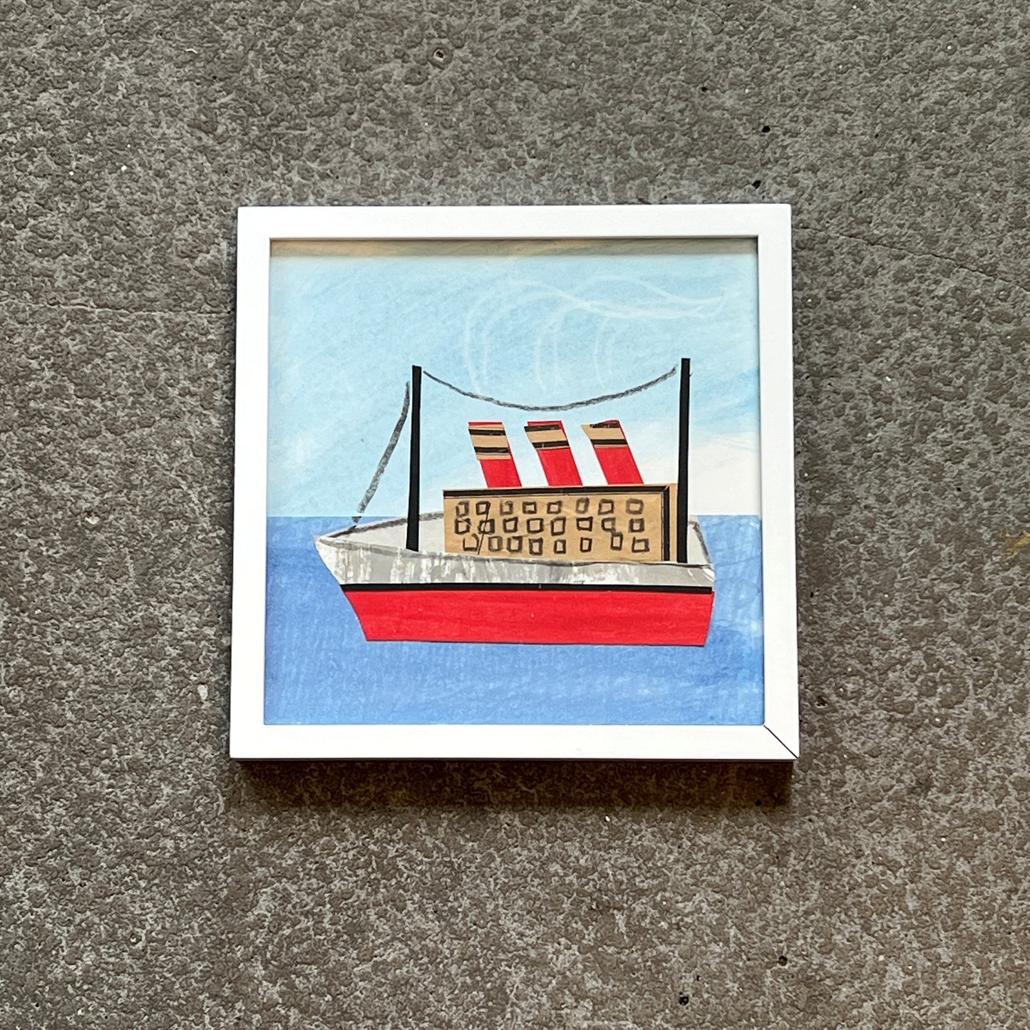 Steam Ship Red & Grey by Denise Fiedler
