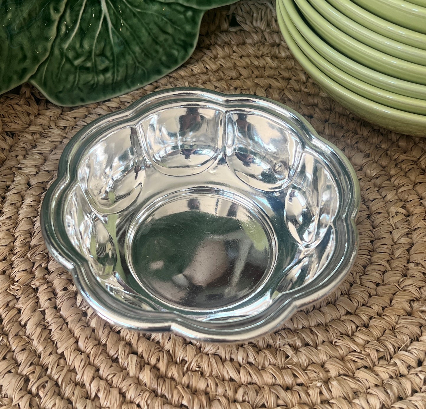 Vintage Hotel Silver Scalloped Bowl, Atlantic Transport Line
