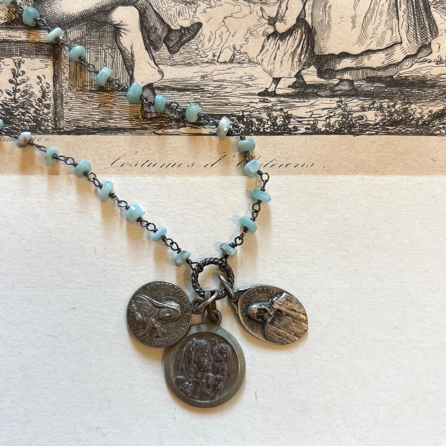 Larimar Vintage Charm Necklace No. 2