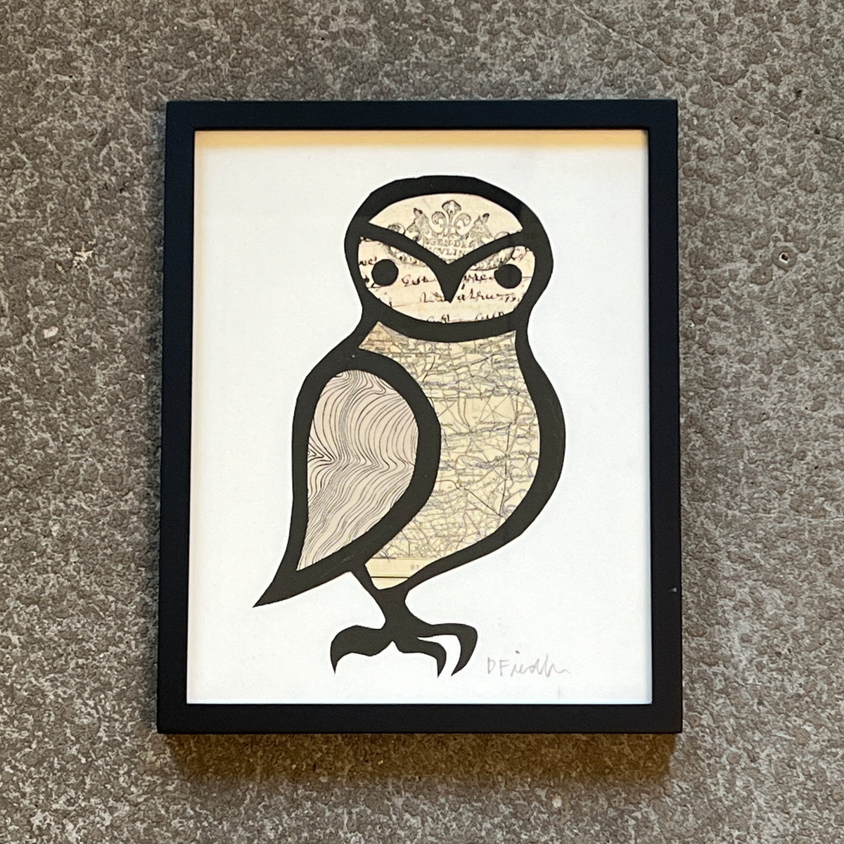 Owl with Black Outline by Denise Fiedler