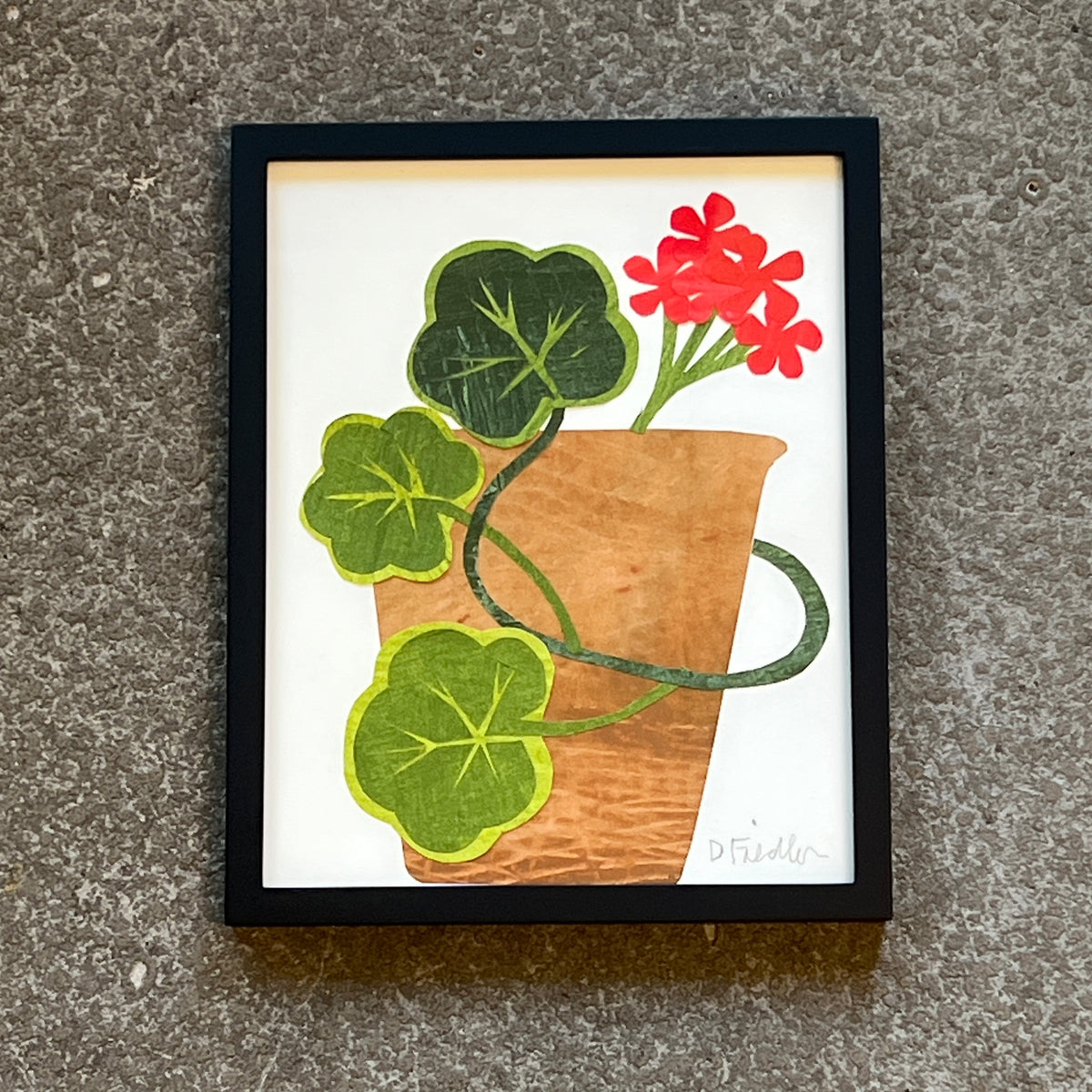 Geranium in Clay Pot by Denise Fiedler