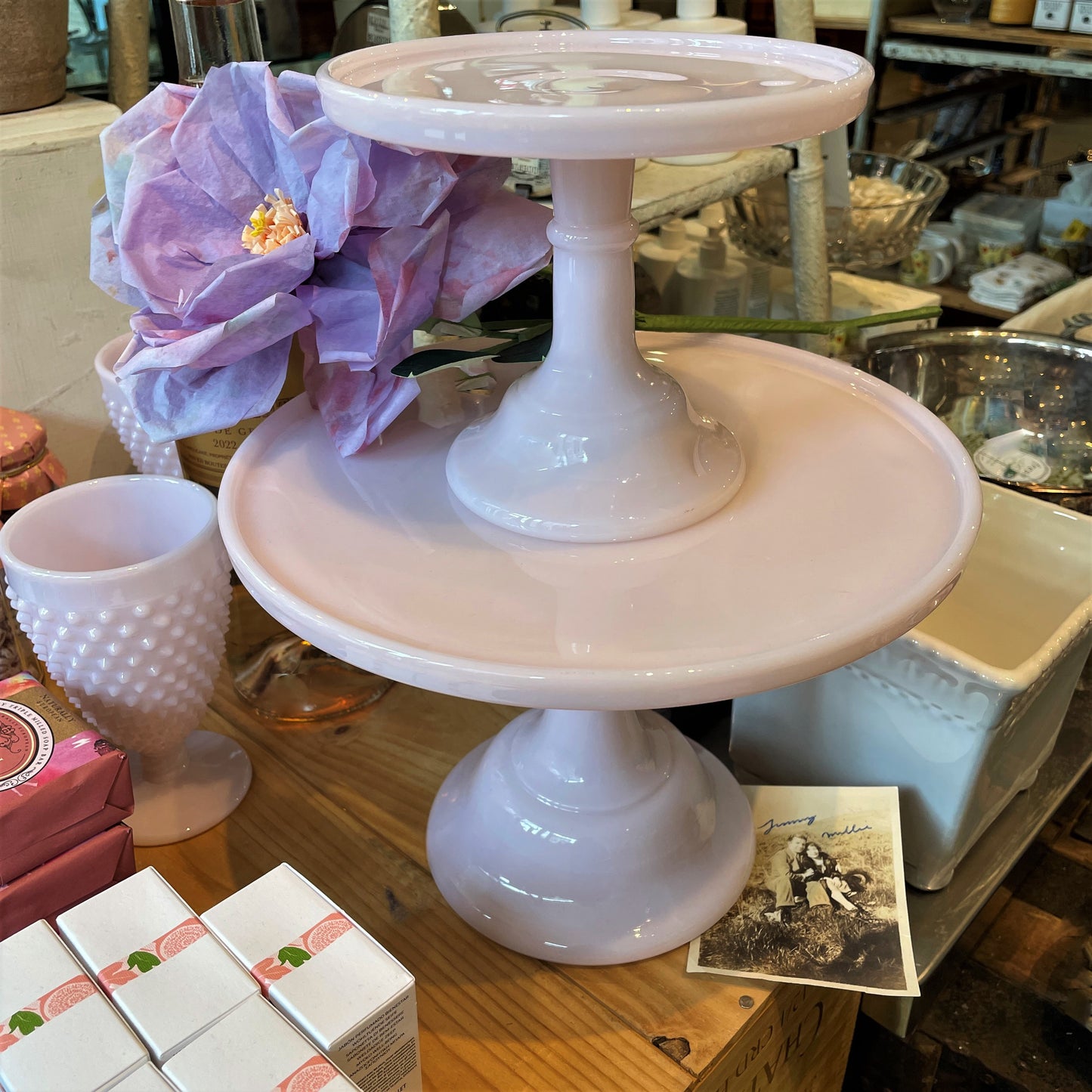 Crown Tuscan Pink Cake Plate, Small