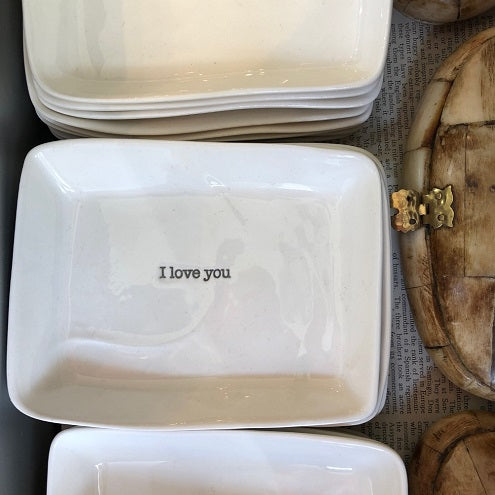 I Love You Rectangle Dish
