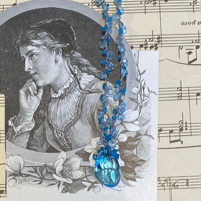 Blue Topaz Nugget & Apatite Necklace