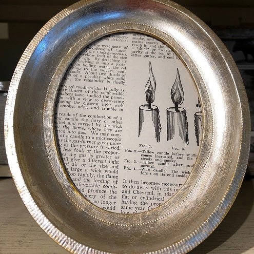 4" Oval Silver Leaf Frame