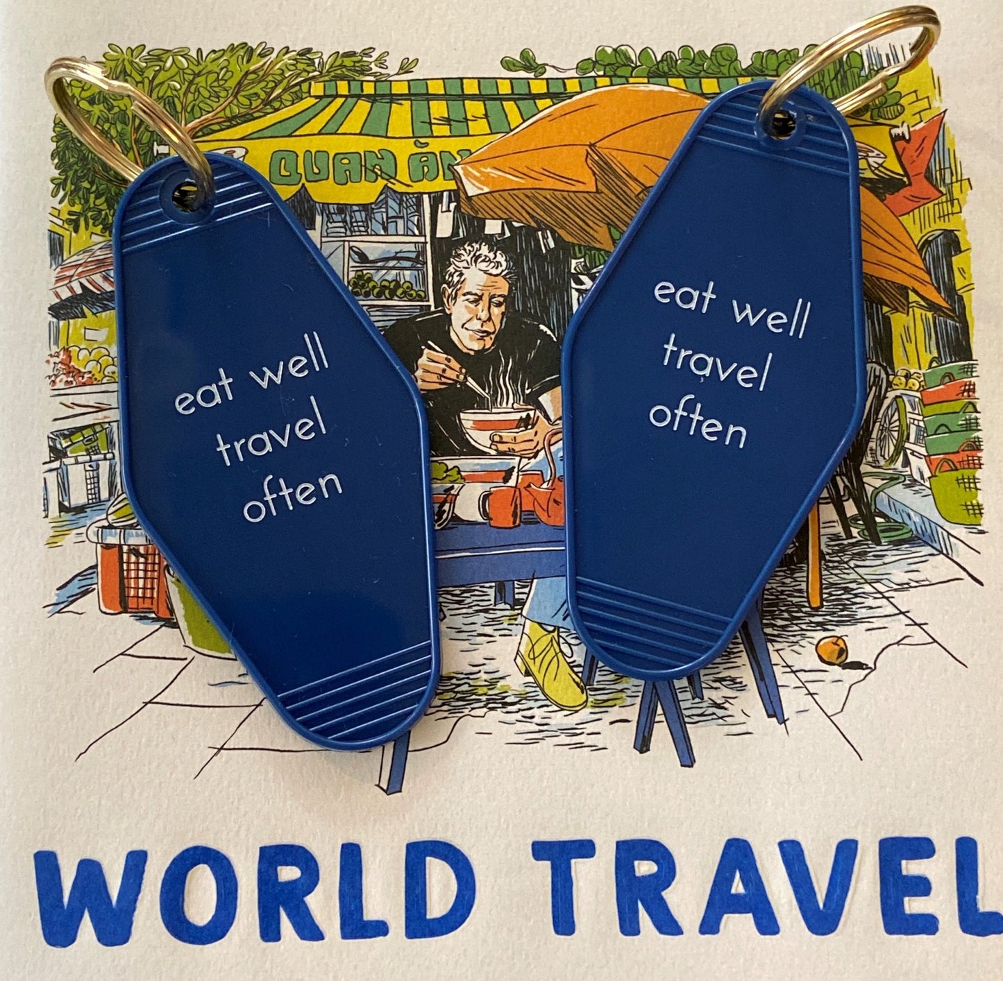 Eat Well Travel Often Hotel Keychain