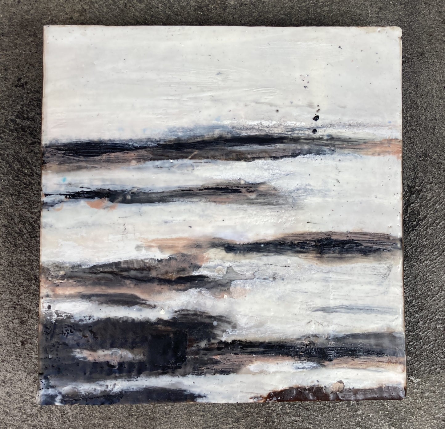 Large Encaustic Art Block by Theresa Stirling