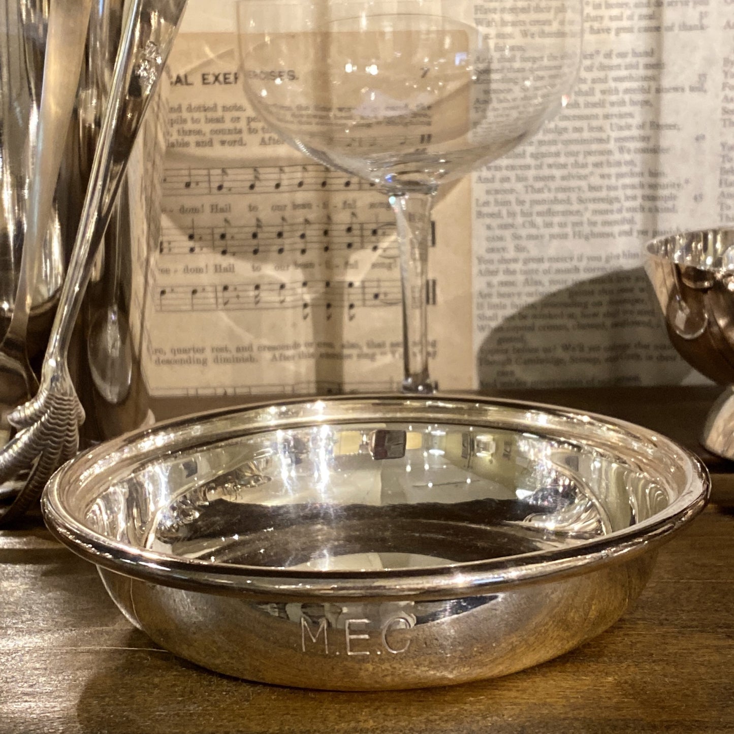 Vintage Hotel Silver Rolled Rim MEC Bowl