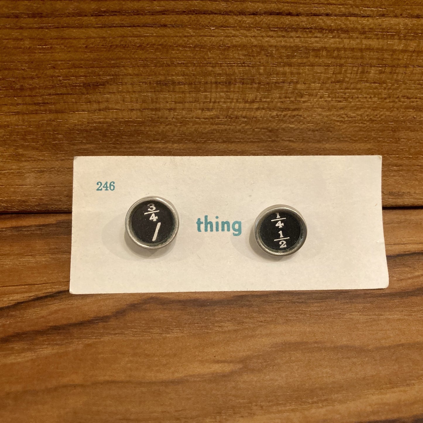 Fraction Cufflinks in Typewriter Style