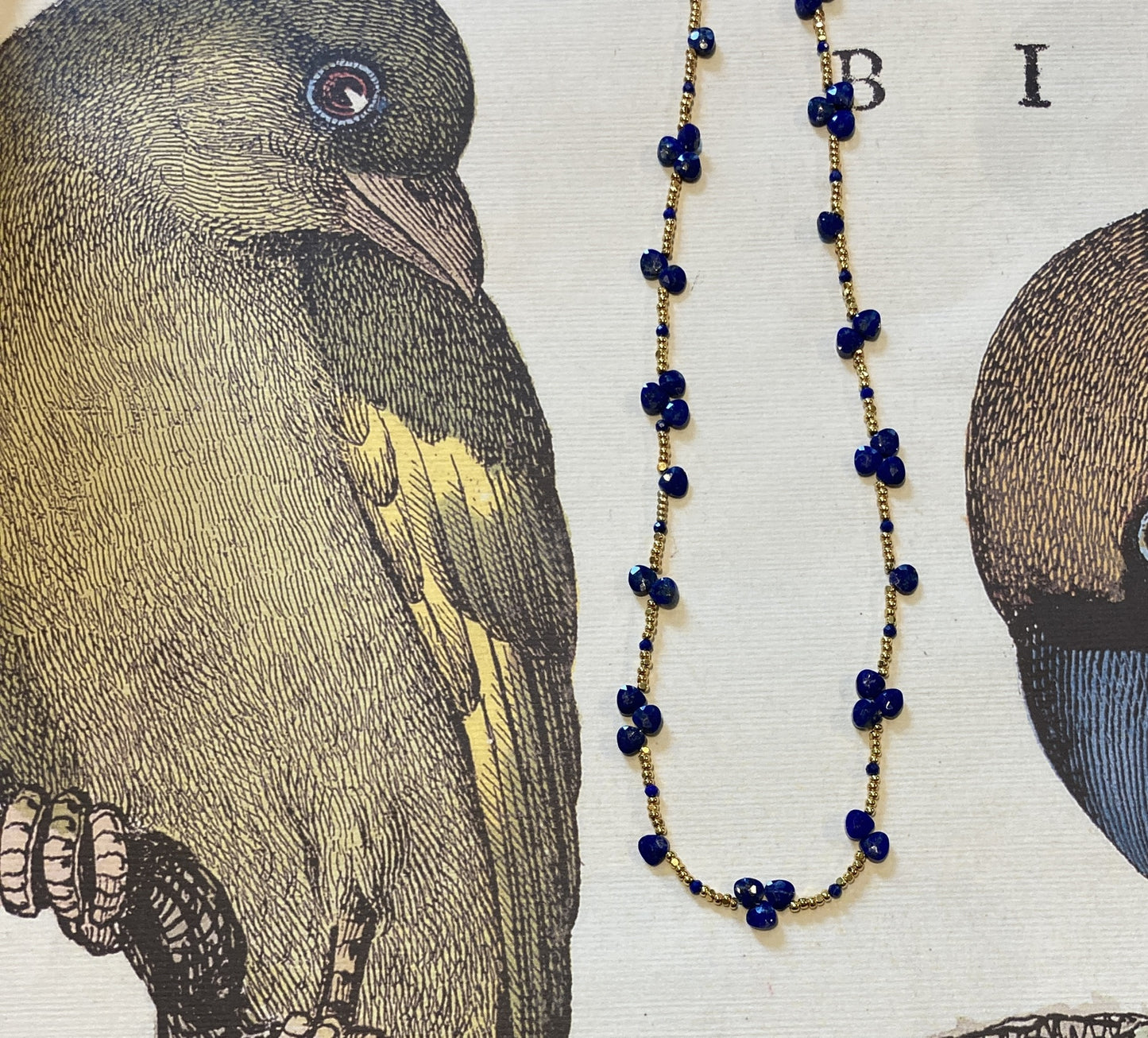Lapis and Glass Bead Necklace