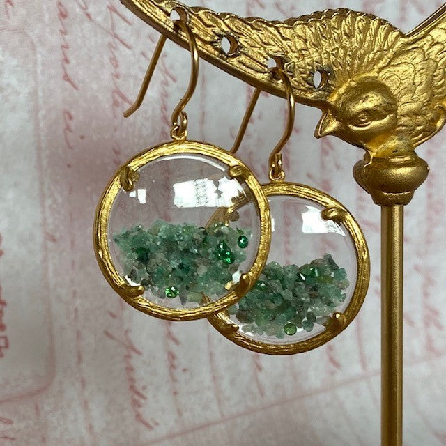 Green Garnet Shaker Earrings