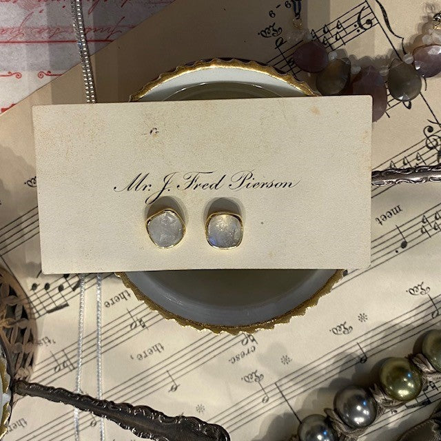 Moonstone Post Earrings