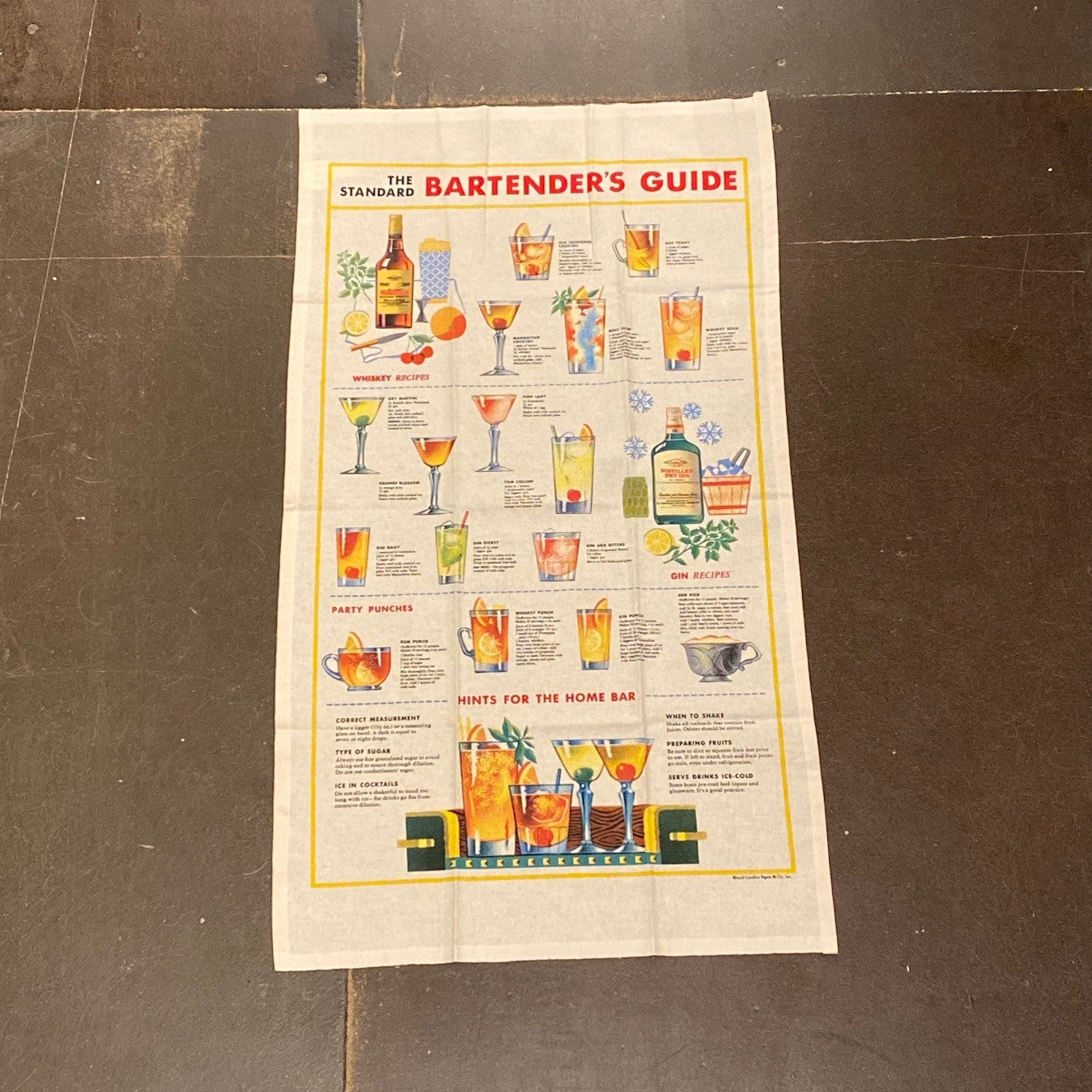 Bartender Chart Tea Towel