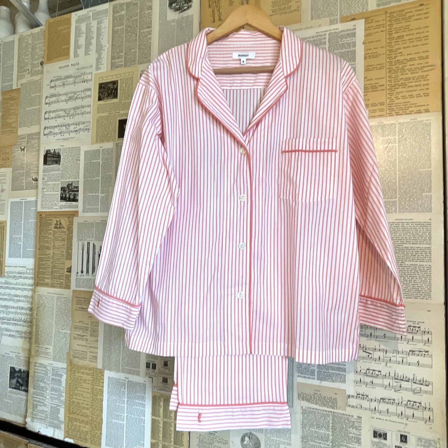Amboise Coral Stripe Pajama Set, Large