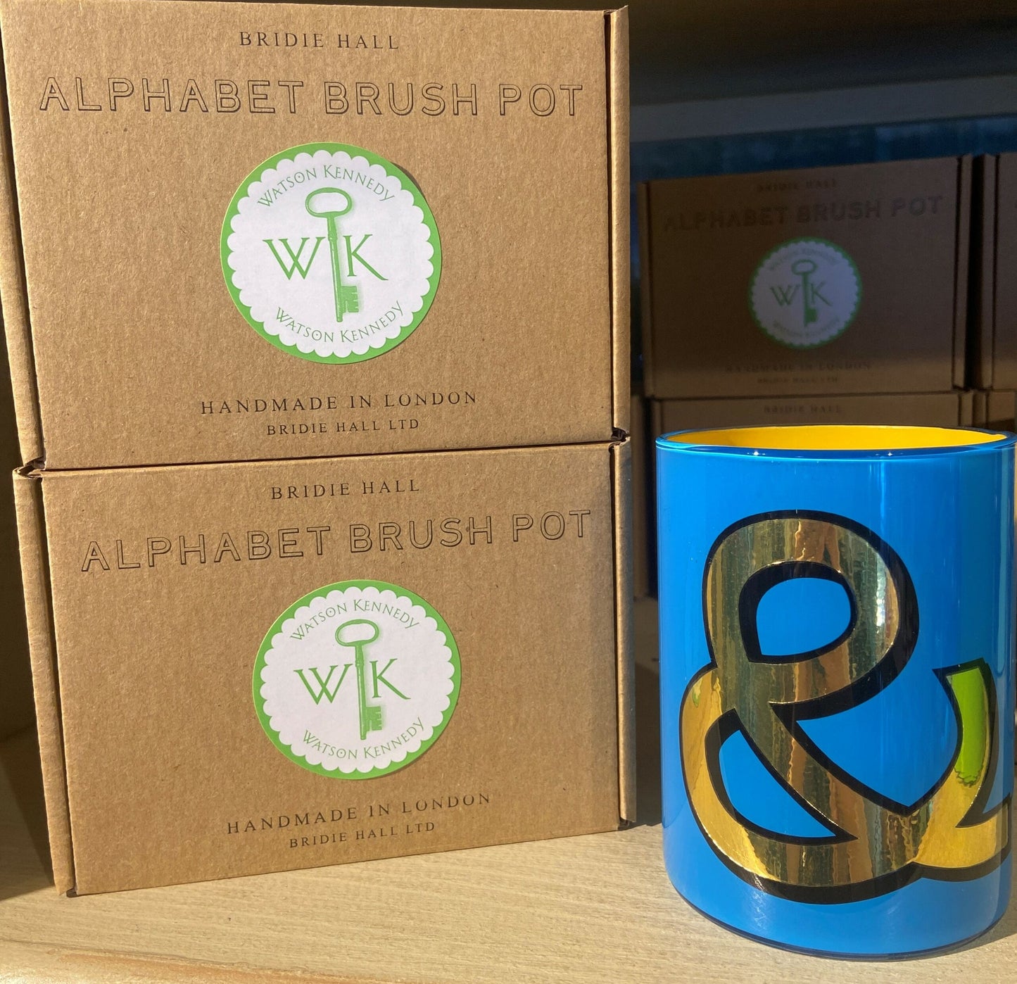 "&" Royal Blue Bridie Hall Alphabet Brush Pot