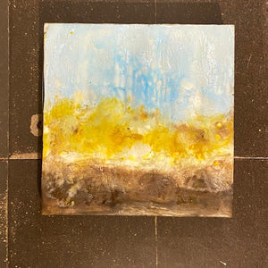 Landscape Encaustic #16, Small by Theresa Stirling