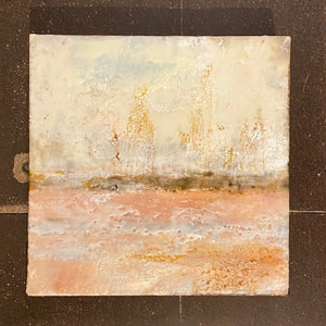 Seascape Encaustic #6, Small by Theresa Stirling
