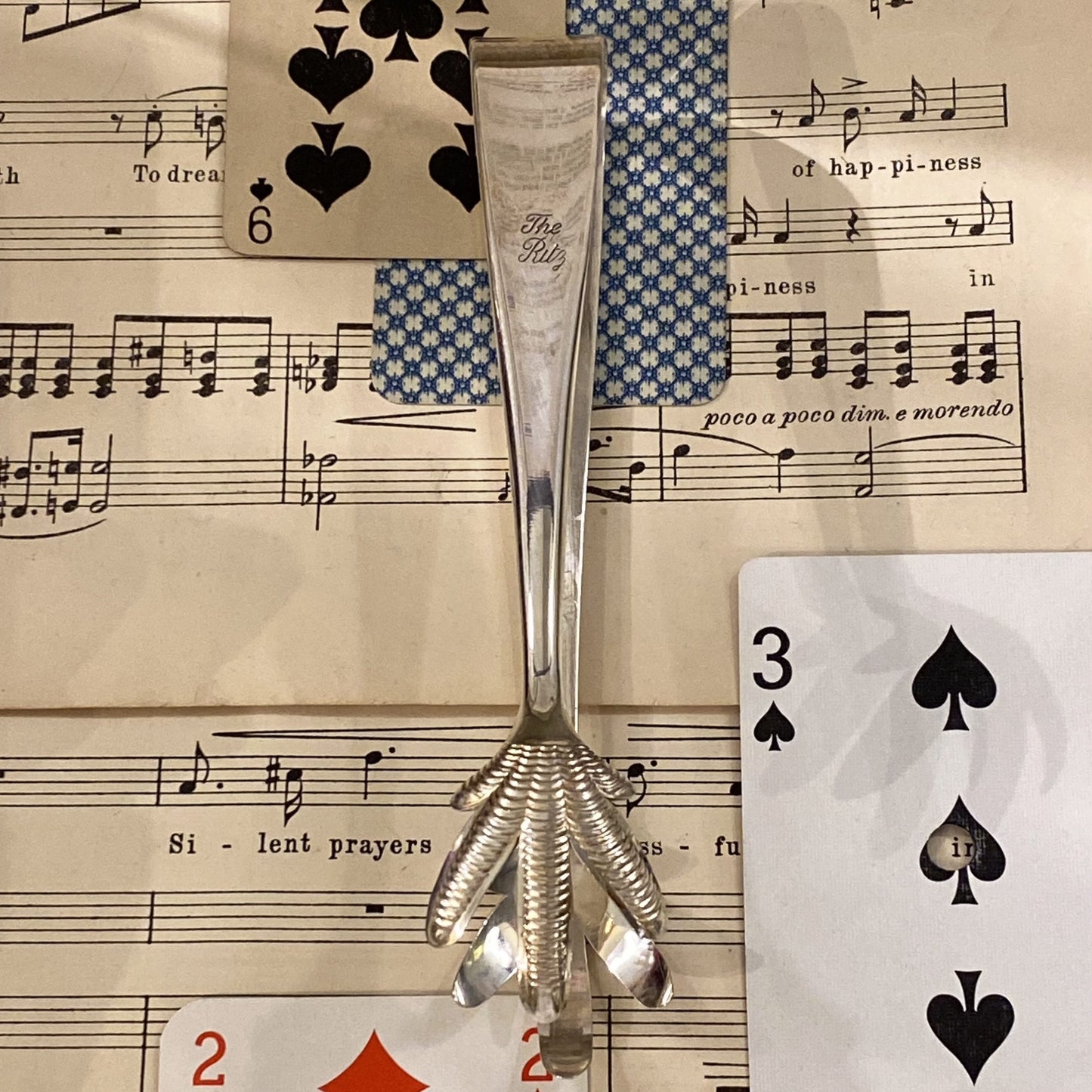 Vintage Hotel Silver Ritz Hotel Claw Ice Tong