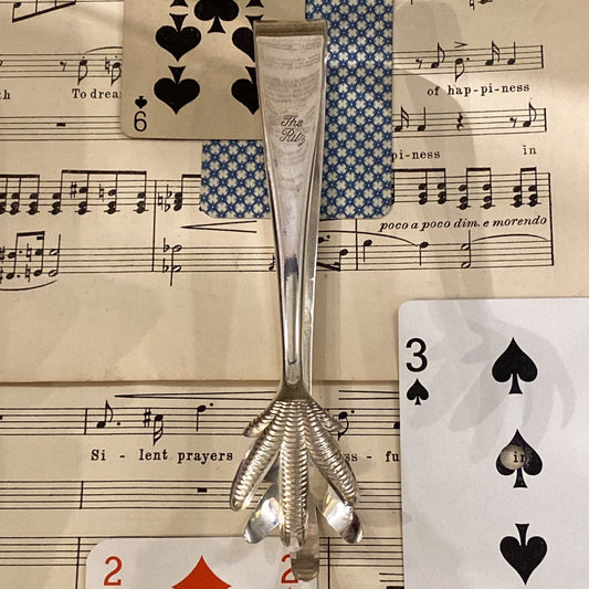 Vintage Hotel Silver Ritz Hotel Claw Ice Tong