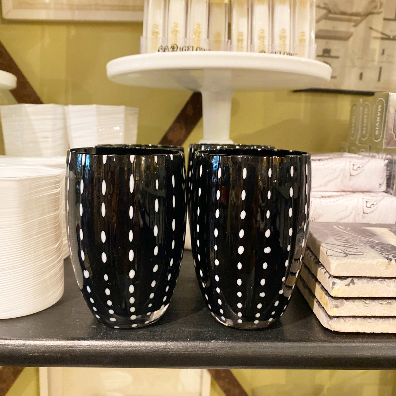 Black Dotted Tumbler