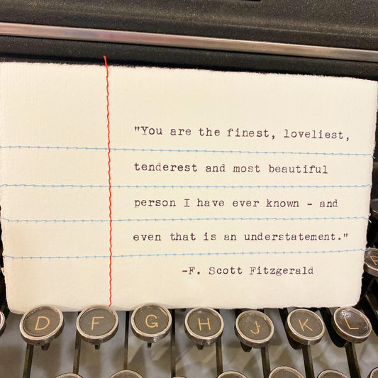 Stitched Typed Quote Card - Fitzgerald