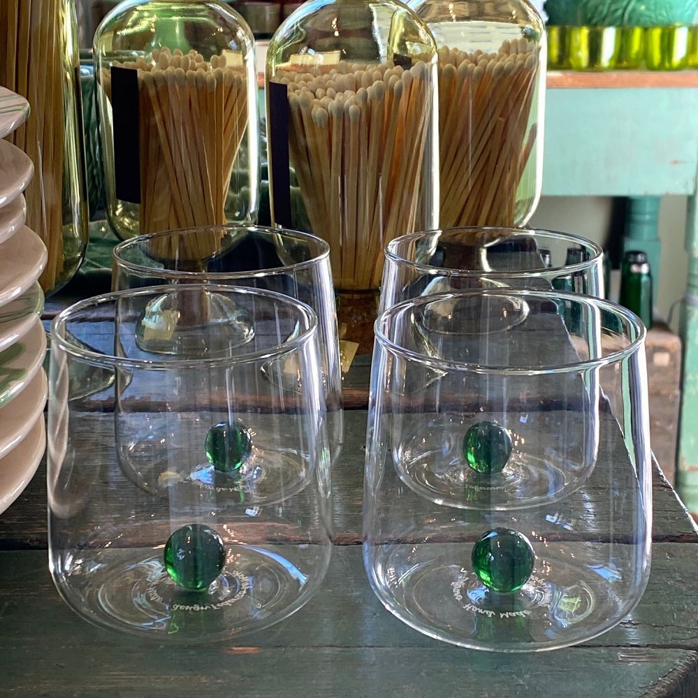 Glass with Green Knob