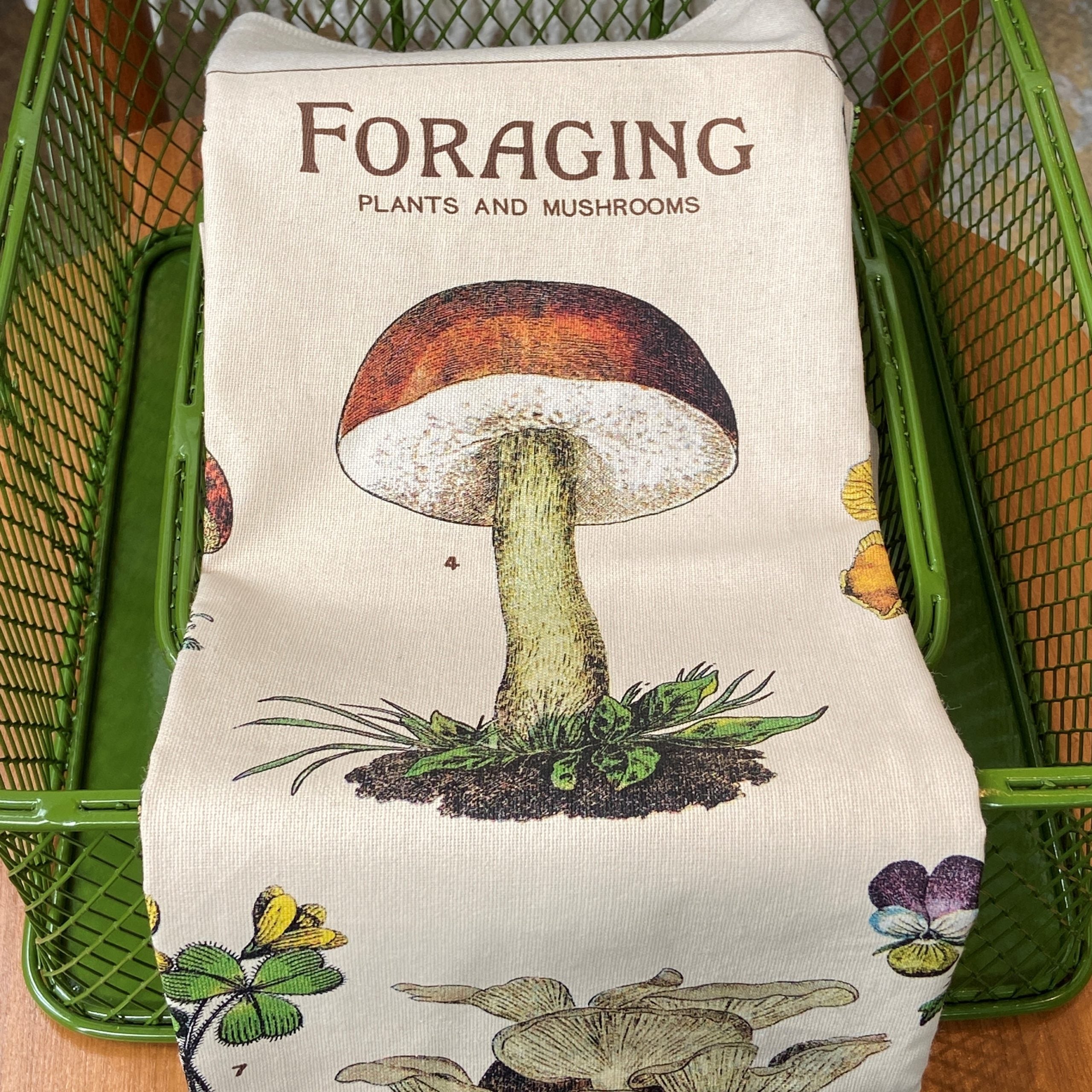 Natural Cotton Tea Towel, Foraging