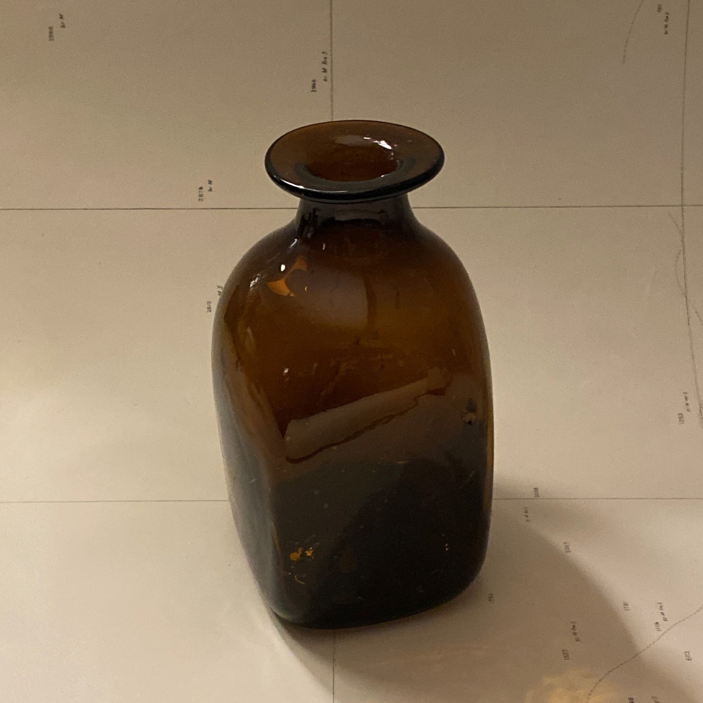 French Brown Bouteille Petite Vase