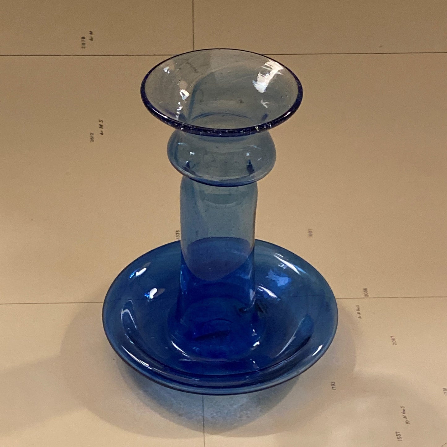 French Porta Candele Blue Candlestick