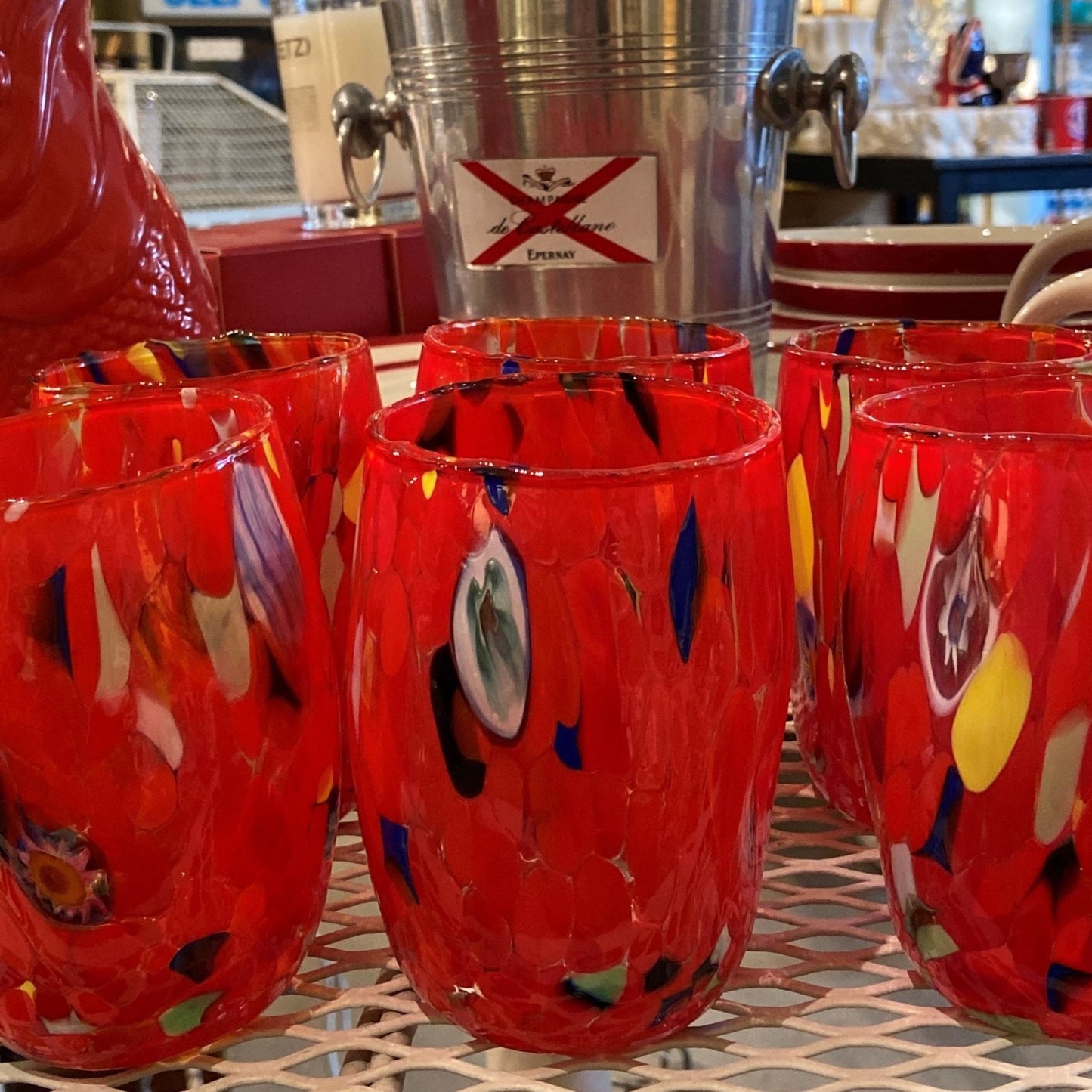 Bright Red Murano Tumbler