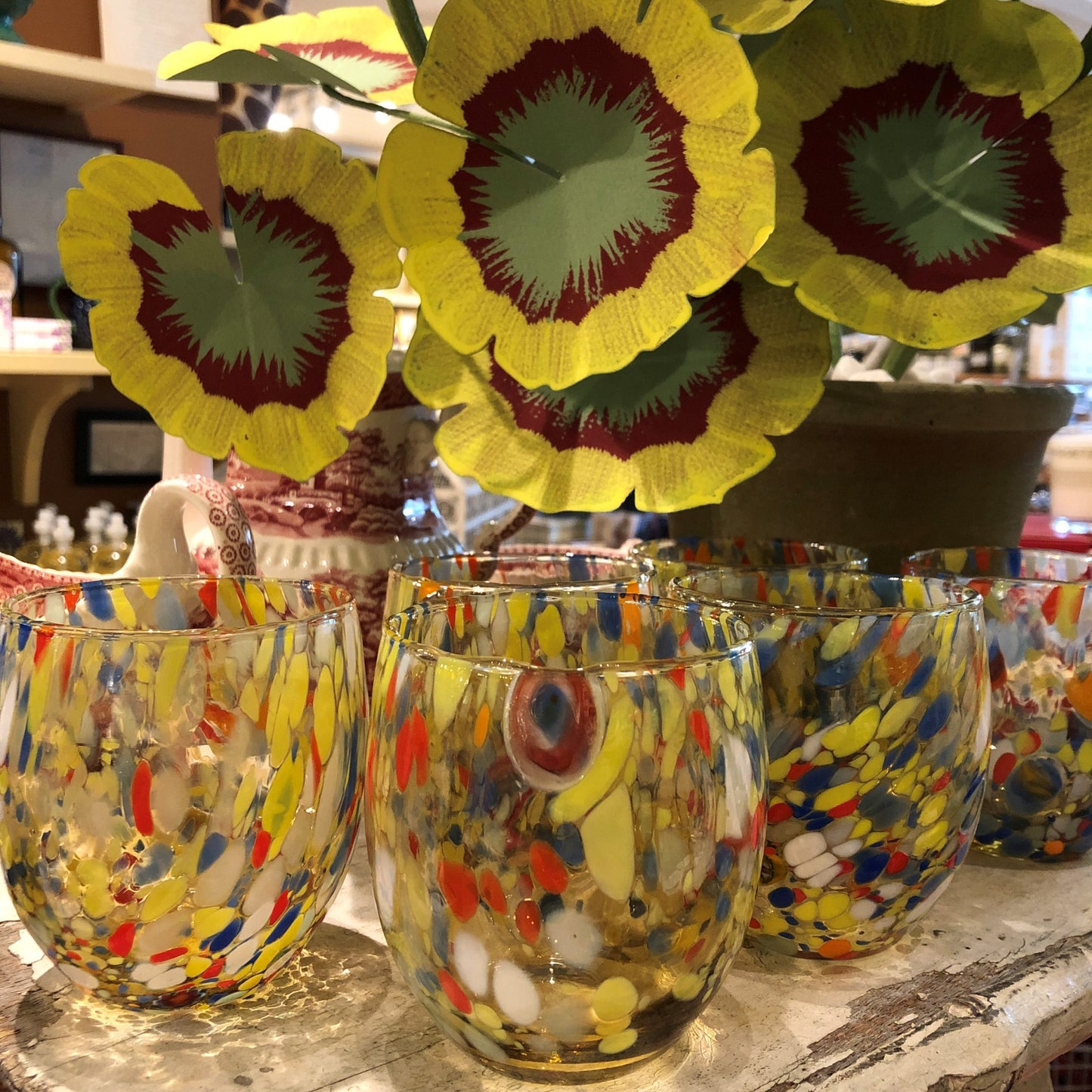 Yellow Round Murano Glass