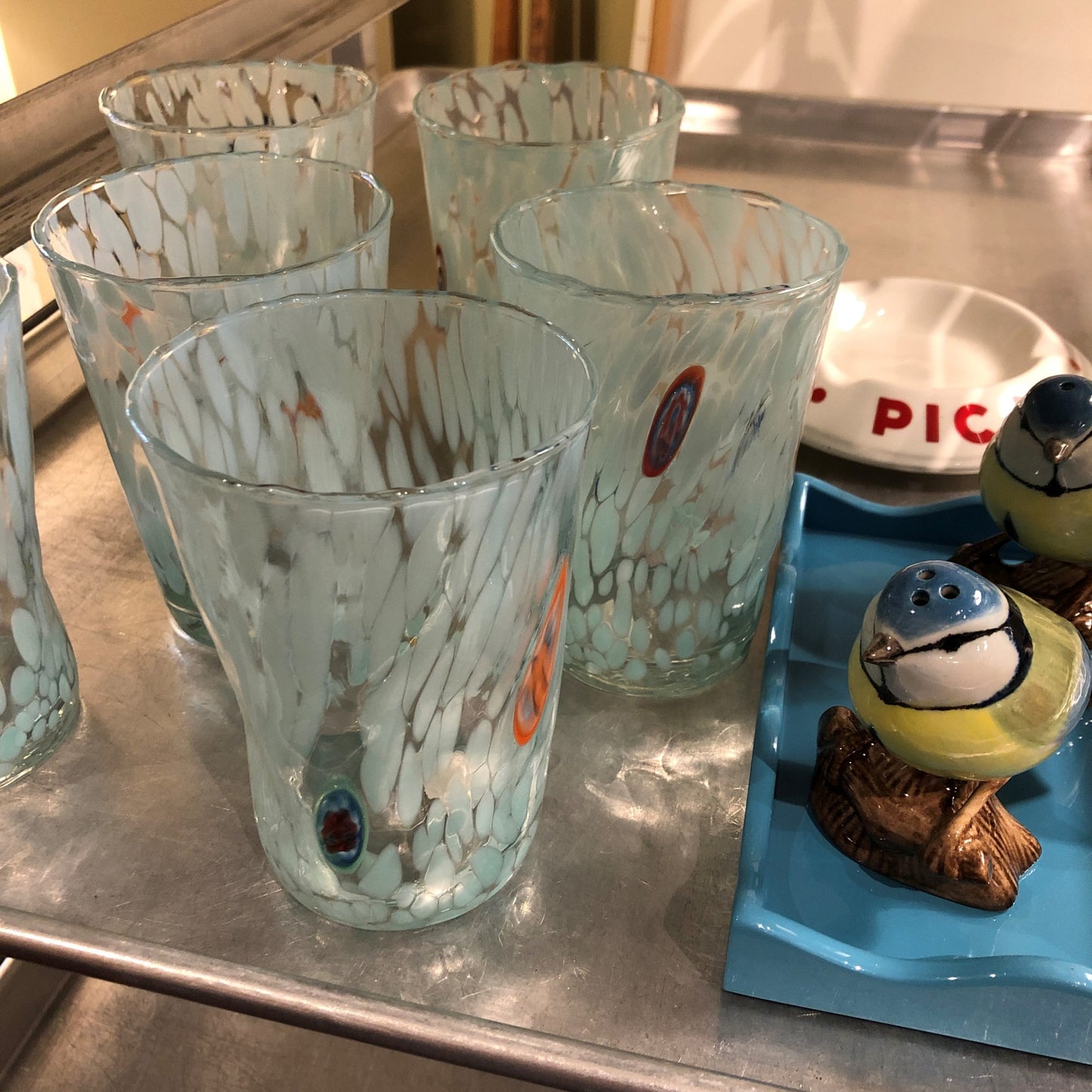 Light Blue Tall Murano Tumbler