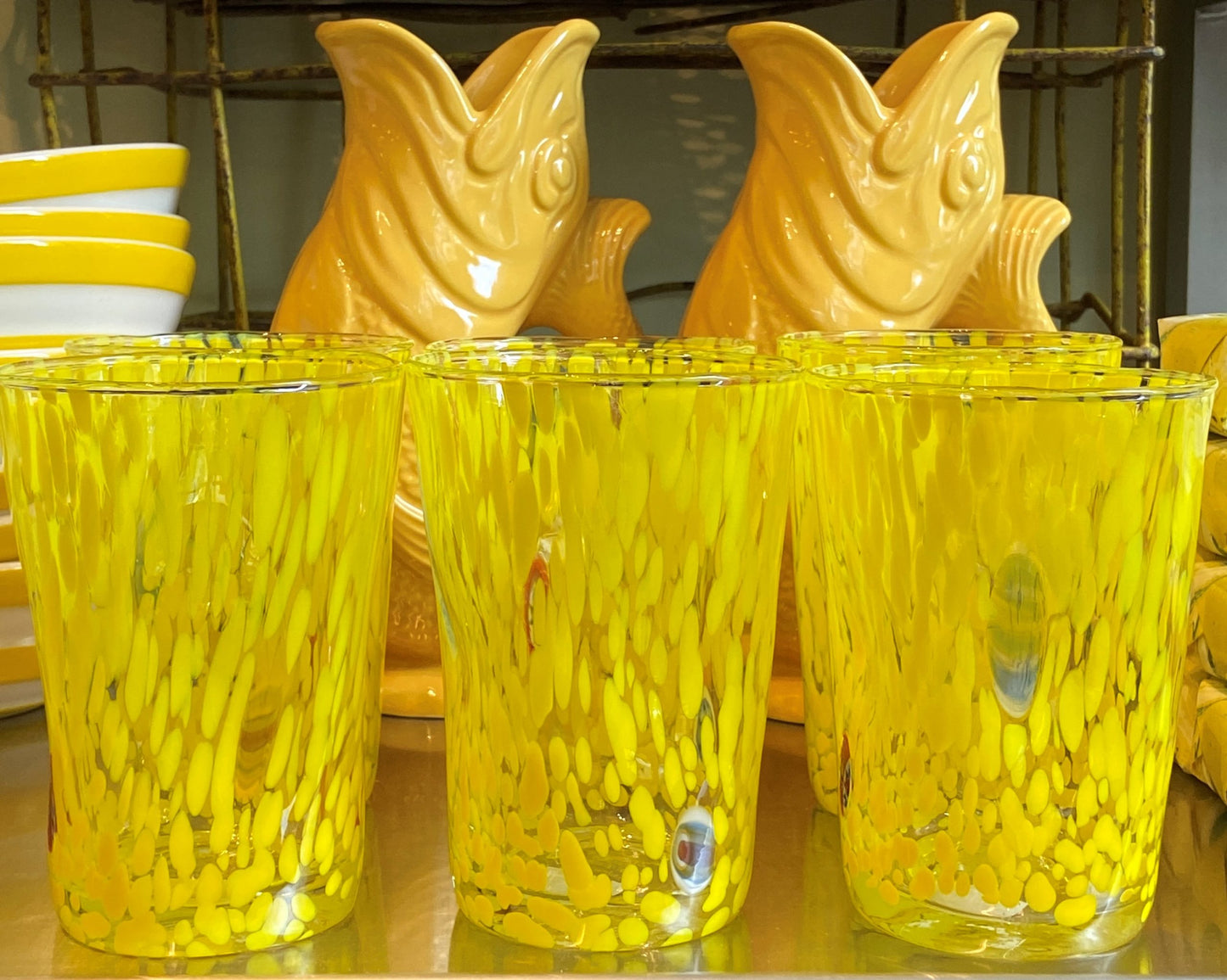 Bright Yellow Tall Murano Tumbler