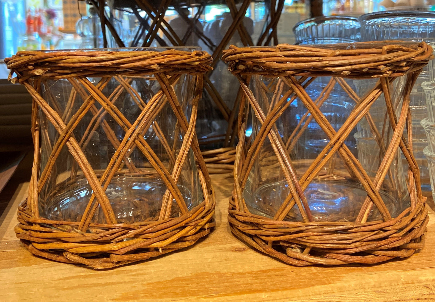 Medium Wrapped Glass Candle Holder