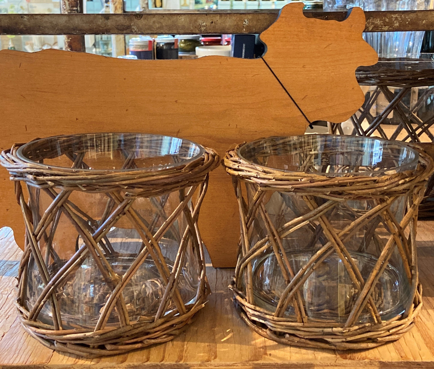 Small Wrapped Glass Candle Holder